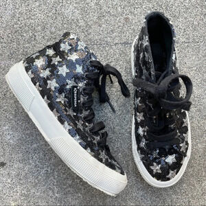 Superga girls sequins star high top sneakers 2.5